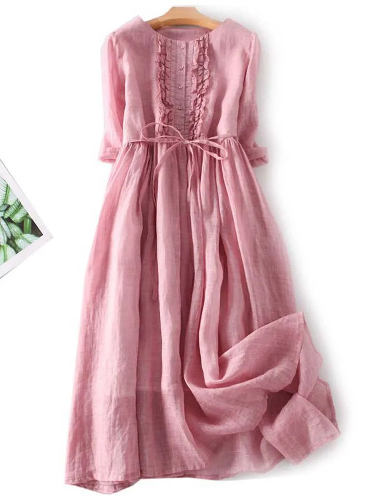 Dames Casual Midi Zomerjurk - Jeecey