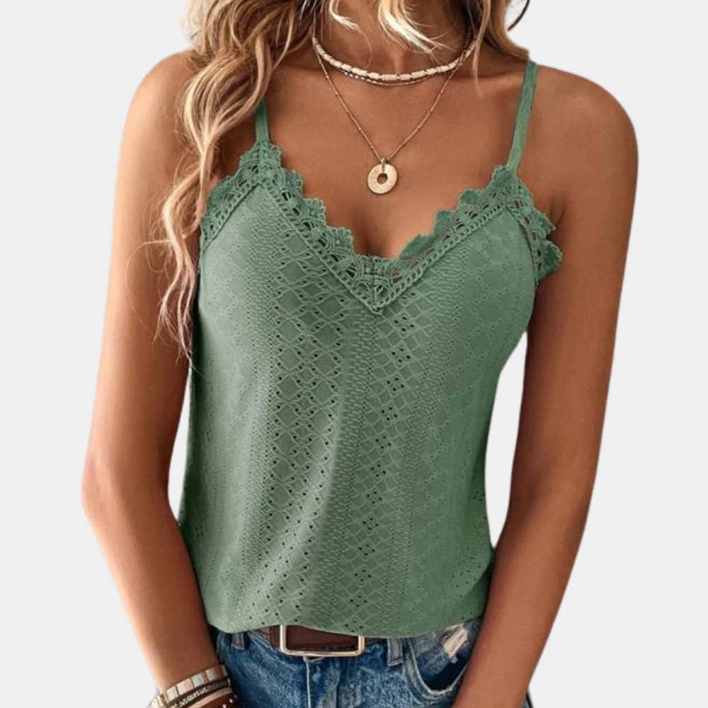 Dames Casual Zomer V-Hals Top – Eilis