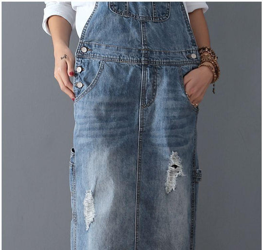 Dames Denim Midi Dress - Dewi