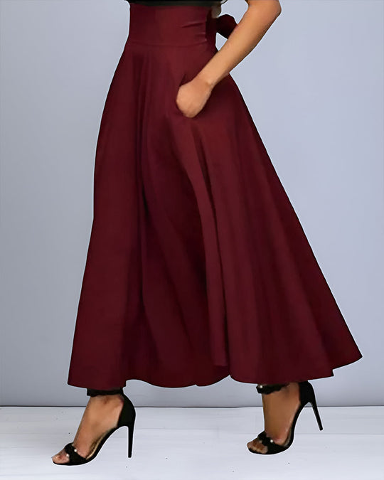 Dames Elegante Hoge Taille Lange Rok – Saphira