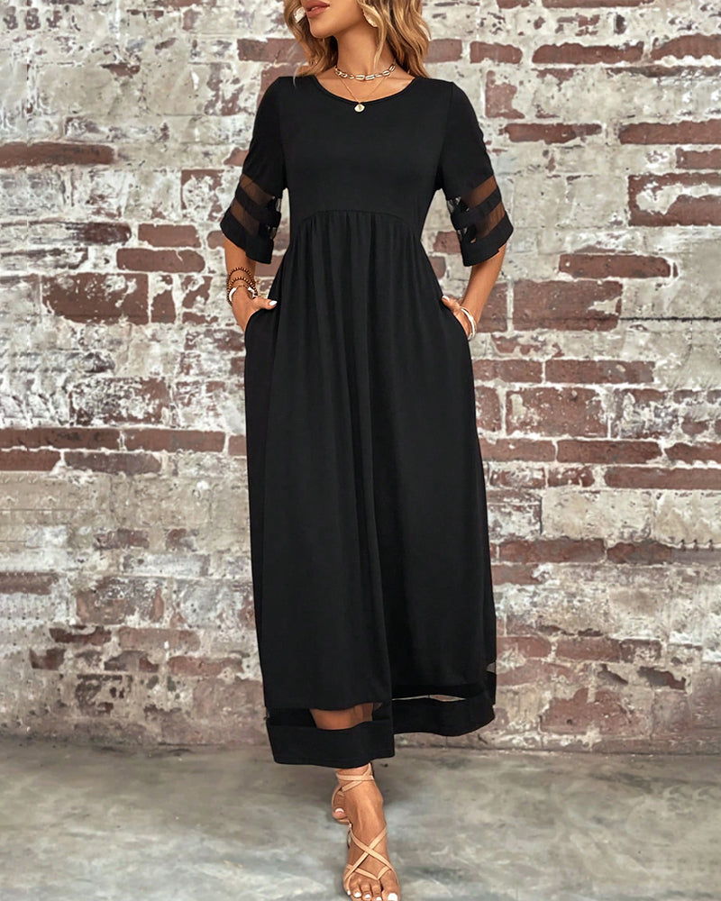 Dames Elegante Ronde Hals Tijdloos Ontwerp Midi Zomerjurk - Arya