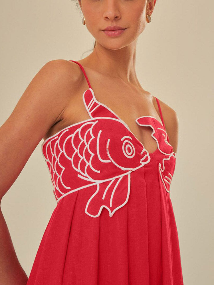 Dames Geborduurde Maxi Zomerjurk - Maxin