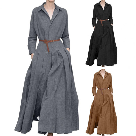 Dames Geplooide Maxi Formele Jurk - Gloria
