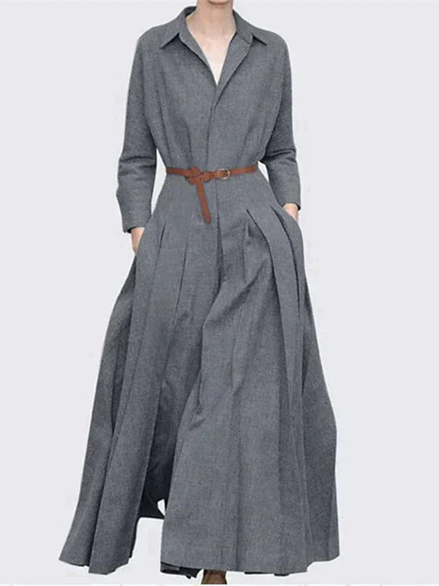 Dames Geplooide Maxi Formele Jurk - Gloria