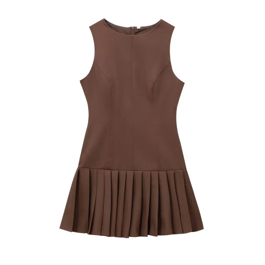 Dames Geplooide Mini Feestjurk - Elodie