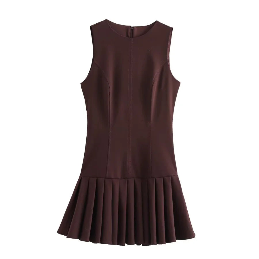 Dames Geplooide Mini Feestjurk - Elodie
