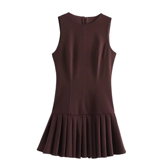 Dames Geplooide Mini Feestjurk - Elodie