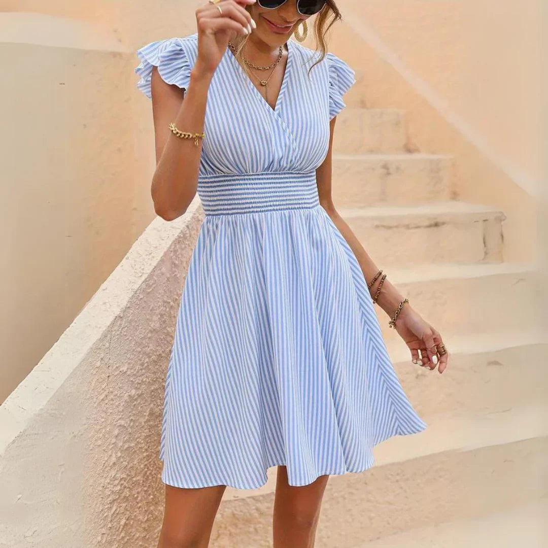Dames Gestreepte Mini Zomerjurk - Maren