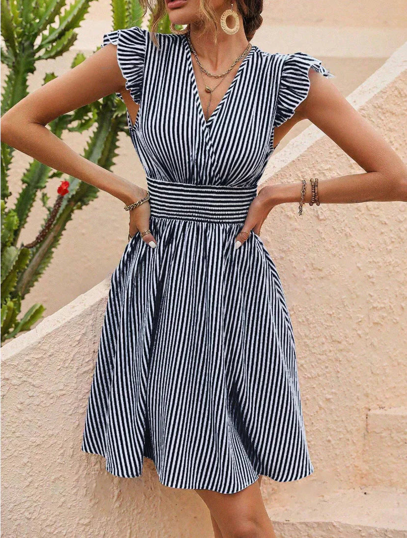 Dames Gestreepte Mini Zomerjurk - Maren