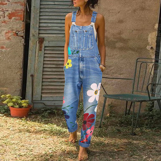 Dames Jumpsuit met feestelijk bloemenpatroon en elegant ontwerp voor de zomer - Sarah