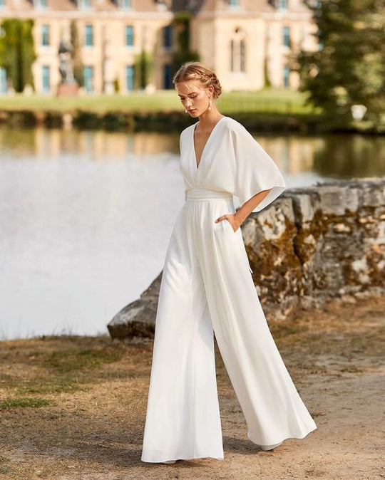 Dames Jumpsuit met wijde pijpen - Suzette
