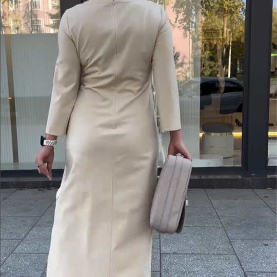 Dames Maxi Formele Jurk met Lange Mouwen - Irene