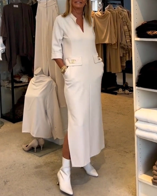 Dames Maxi Zomerjurk met Zakken - Els