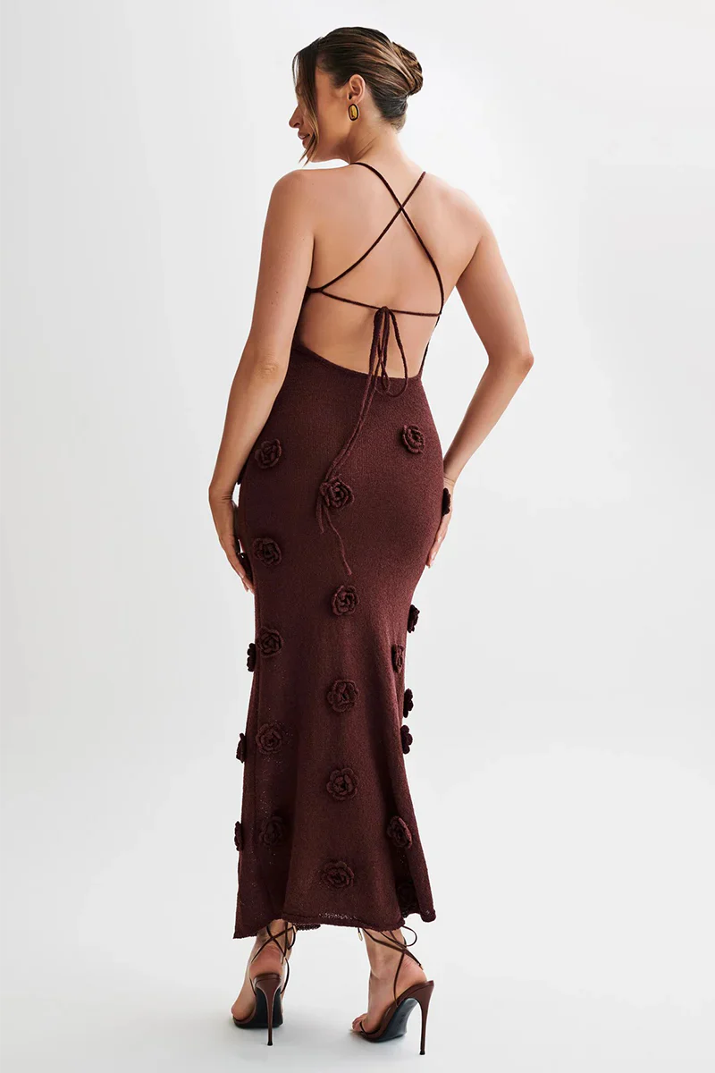 Dames Maxi zomerjurk met open rug - Luciana