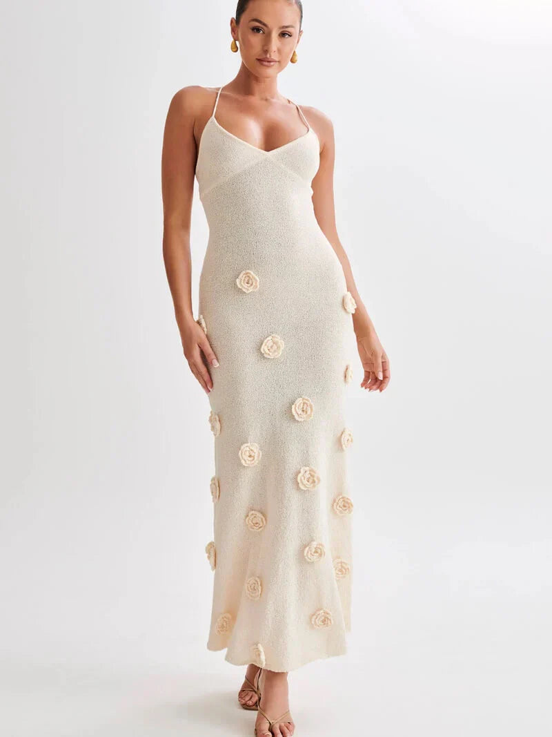 Dames Maxi zomerjurk met open rug - Luciana