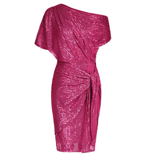 Dames Midi Feestjurk met Paillettenpatroon - Lexi