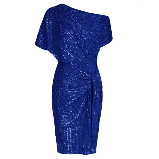 Dames Midi Feestjurk met Paillettenpatroon - Lexi