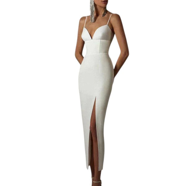 Dames Midi Gala Jurk met V hals - Chaveli