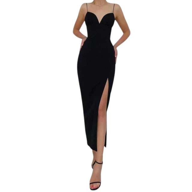 Dames Midi Gala Jurk met V hals - Chaveli