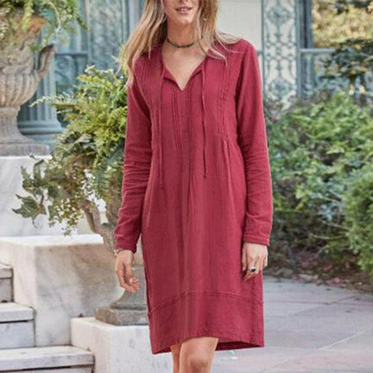 Dames Mini zomerjurk met lange mouwen - Nicola