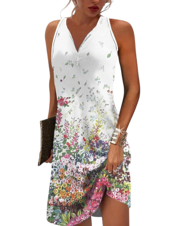 Dames Mouwloze Mini Zomerjurk - Cindy