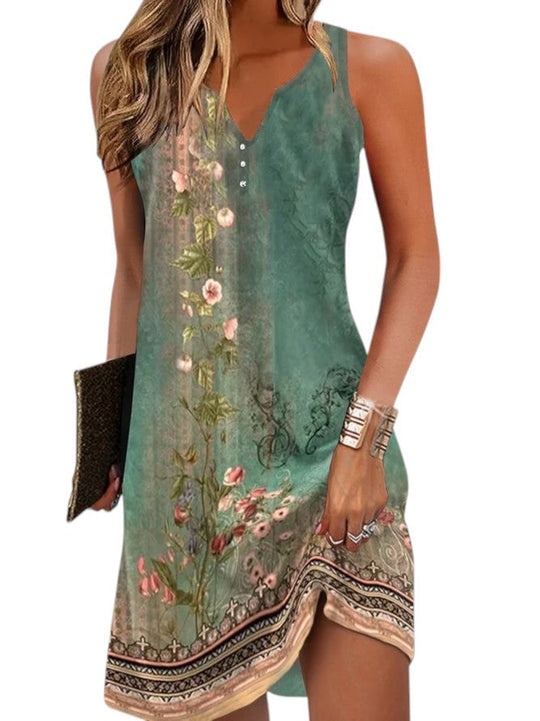 Dames Mouwloze Mini Zomerjurk - Cindy