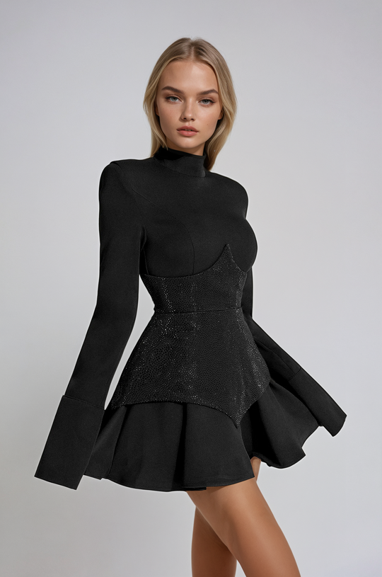 Dames Pailletten Mini Cocktail Jurk - Hannah