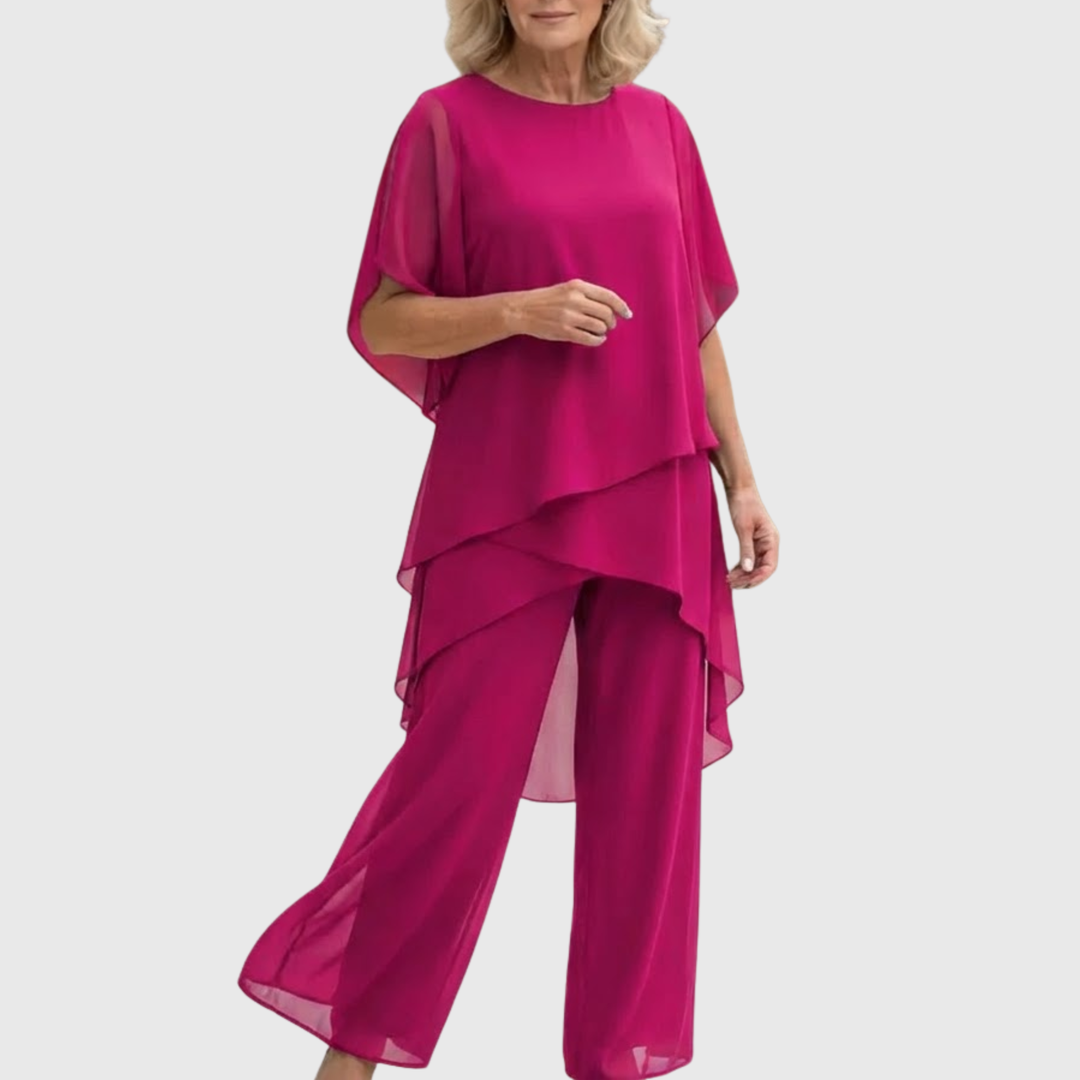 Dames Set | Asymmetrische Drapering & Slank Silhouet