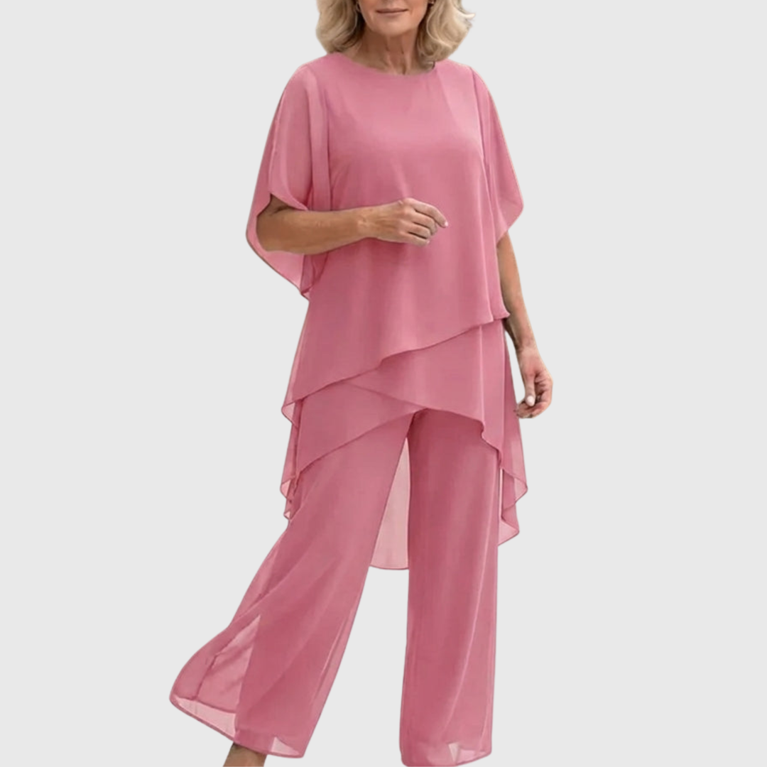 Dames Set | Asymmetrische Drapering & Slank Silhouet