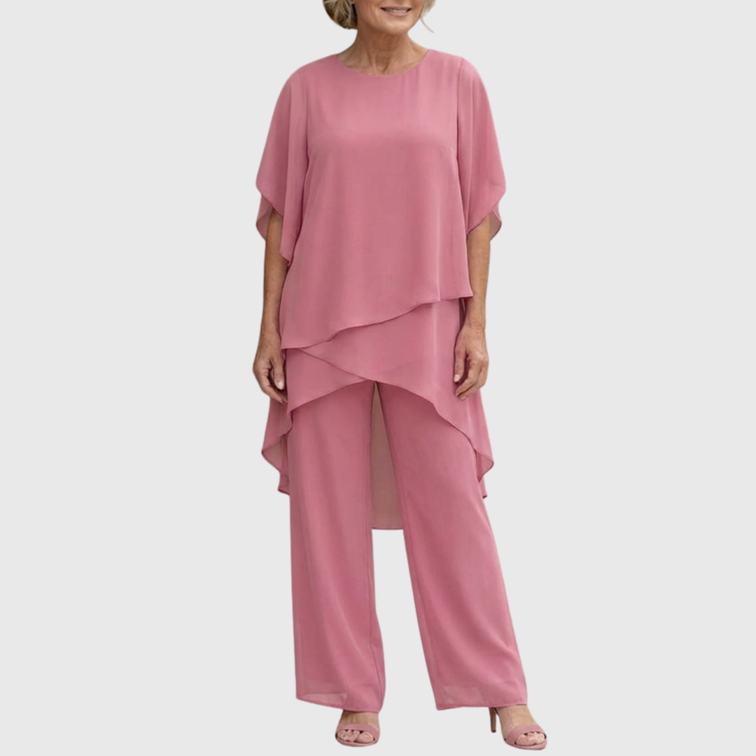 Dames Set | Asymmetrische Drapering & Slank Silhouet