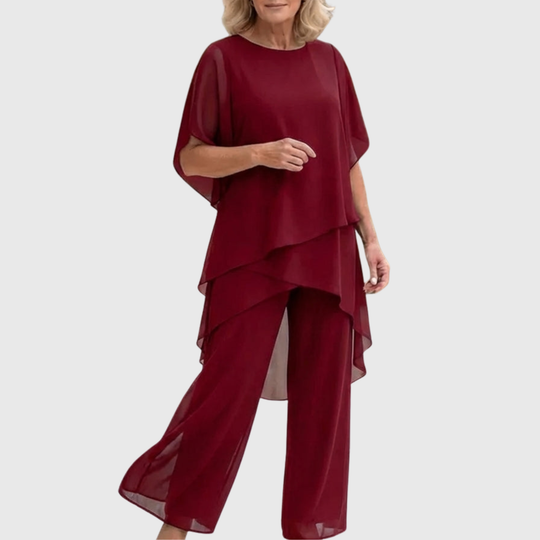Dames Set | Asymmetrische Drapering & Slank Silhouet