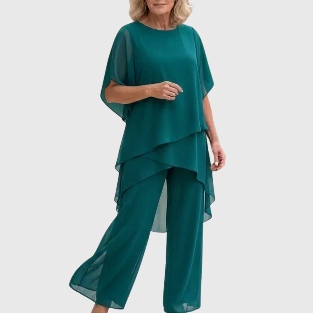 Dames Set | Asymmetrische Drapering & Slank Silhouet