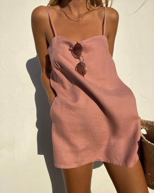 Dames Strappy Mini Zomerjurk - Arvella