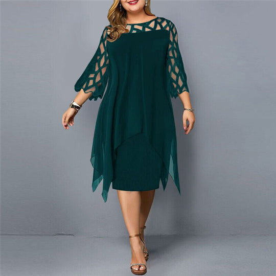 Dames Te groot Midi Zomer Jurk- Elise