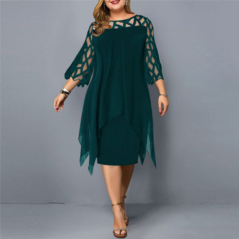 Dames Te groot Midi Zomer Jurk- Elise