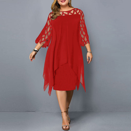 Dames Te groot Midi Zomer Jurk- Elise