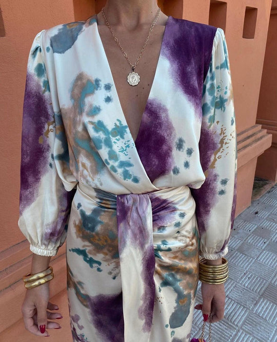 Dames Wrap Midi Zomerjurk - Marissa