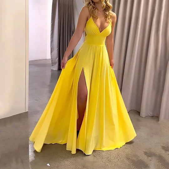 Dames met Bretels Split Maxi Zomerjurk - Maxim