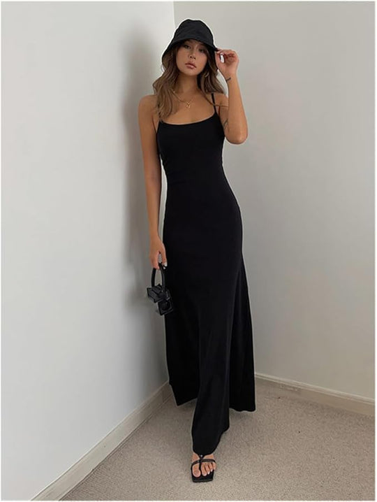 Dames mouwloze getailleerde maxi Daily jurk - Shelly