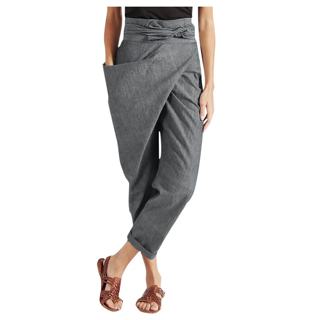 Dames Asymmetrische Losse Hoge Taille Broek 2