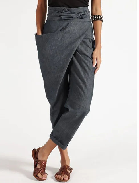 Dames Asymmetrische Losse Hoge Taille Broek 5
