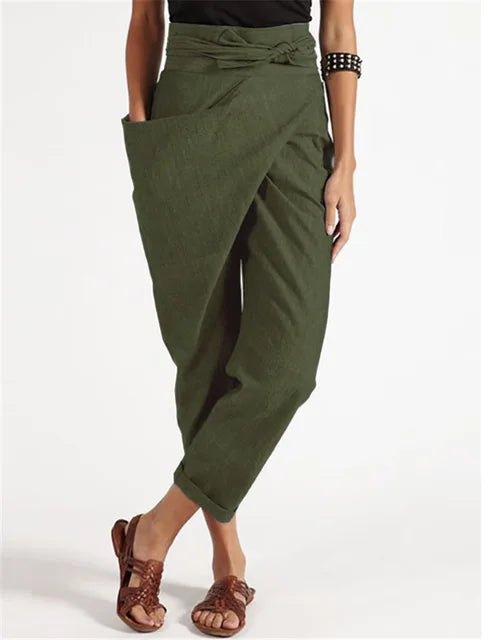 Dames Asymmetrische Losse Hoge Taille Broek 6