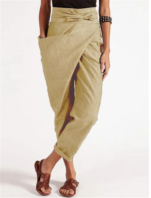 Dames Asymmetrische Losse Hoge Taille Broek 7