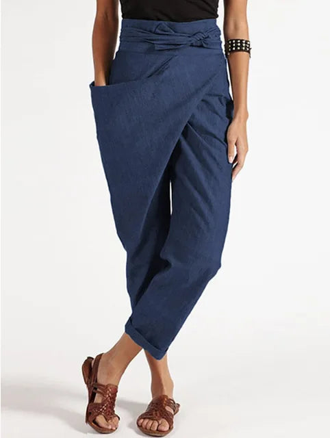 Dames Asymmetrische Losse Hoge Taille Broek 8
