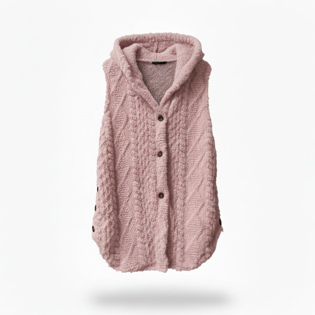 Dames Gebreid Vest met Capuchon Relaxed Fit 5
