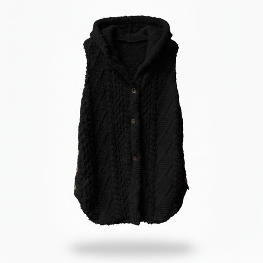 Dames Gebreid Vest met Capuchon Relaxed Fit 7