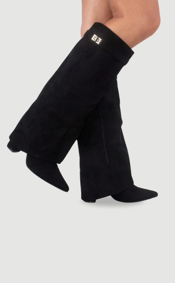 Dames Suède Boots met Gouden Details 0