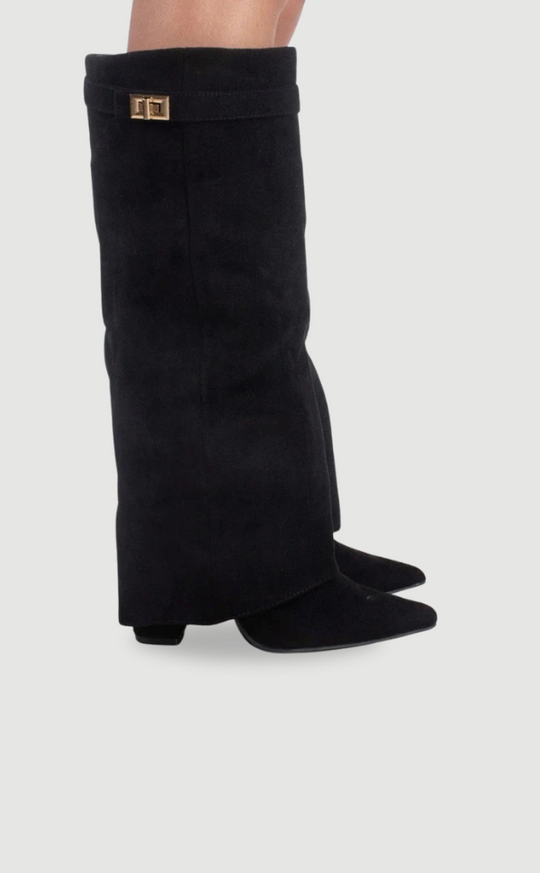 Dames Suède Boots met Gouden Details 4