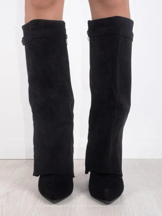 Dames Suède Boots met Gouden Details 7