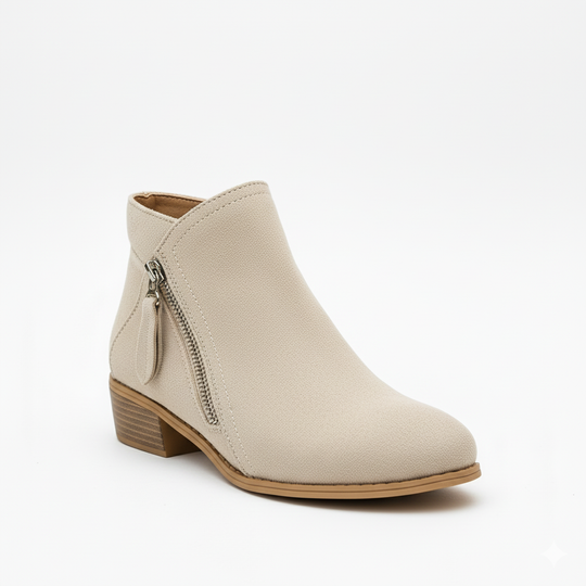 Dames Suède Enkelboots Met Ritssluiting 1
